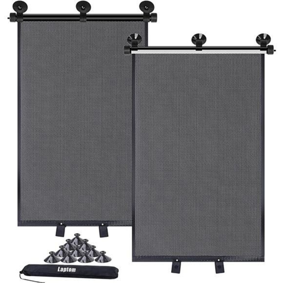 Car Window Shade, Car Roller Sunshade, Retractable Car Window Shade  (2 Pack) - Picture 1 of 7